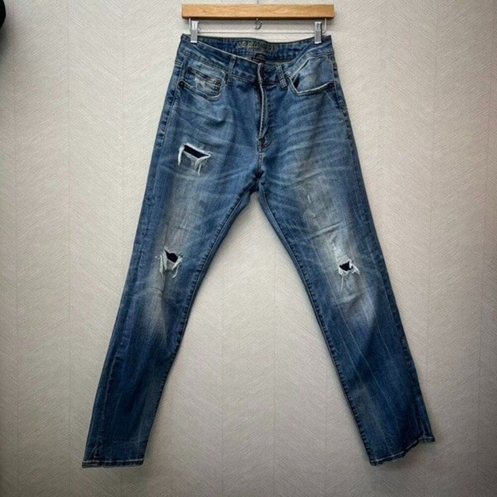 American Eagle Slim Fit Blue Denim Extreme Flex 4 Straight Leg Jeans Mens 32x32 - Picture 4 of 16